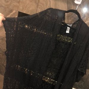 🔥4X/5X Catherine’s plus lace and fringe poncho